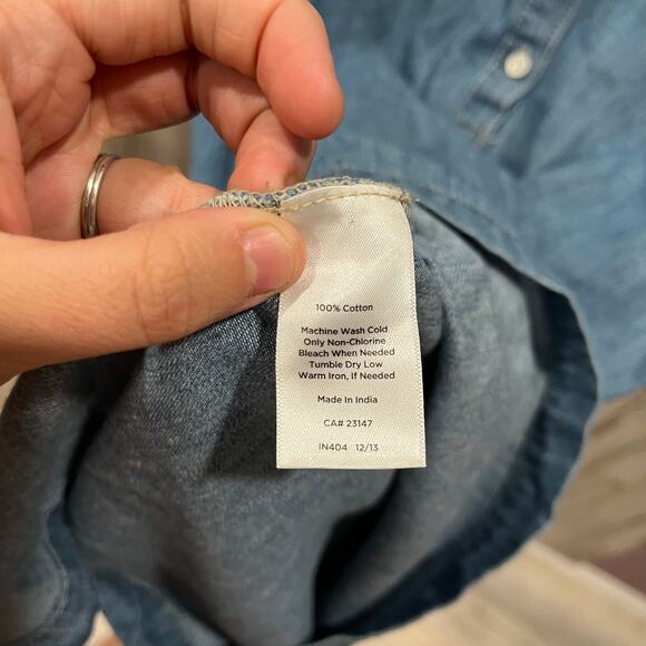 Talbots Denim Dress Womens 10 Blue Sleeveless Knee Length Classic Chambray - Picture 3 of 7